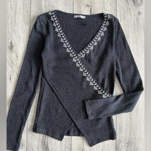 Bershka Zara group Charcoal Knit Top